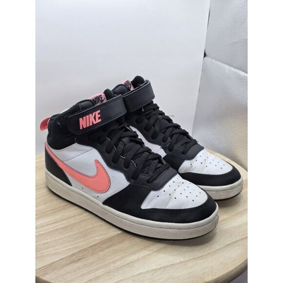 Nike Court Borough Mid 2 White Black Pink  Womens 7 CD7782-005S Sneakers GS 5.5Y - Picture 5 of 8